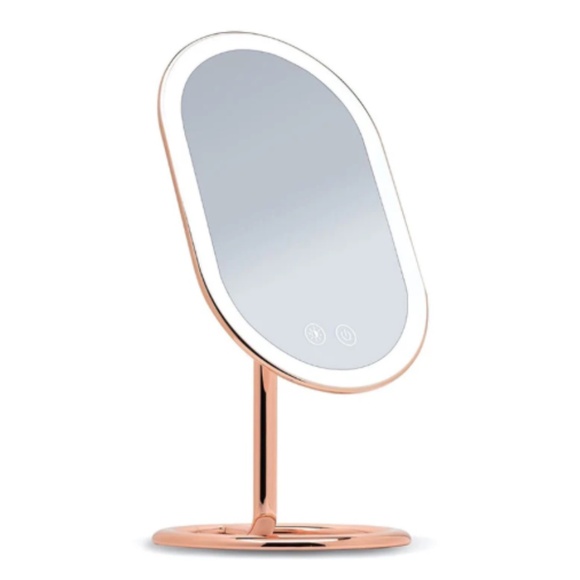 FANCII VERA RECHARGEABL MAKEUP VANITY MIRROR WITH 3 LED LIGHT SETTINGS ROSE GOLD - Picture 1 of 11